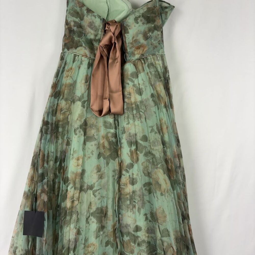 Lulu's Mint Floral Strapless Maxi Dress - Picture 5 of 7